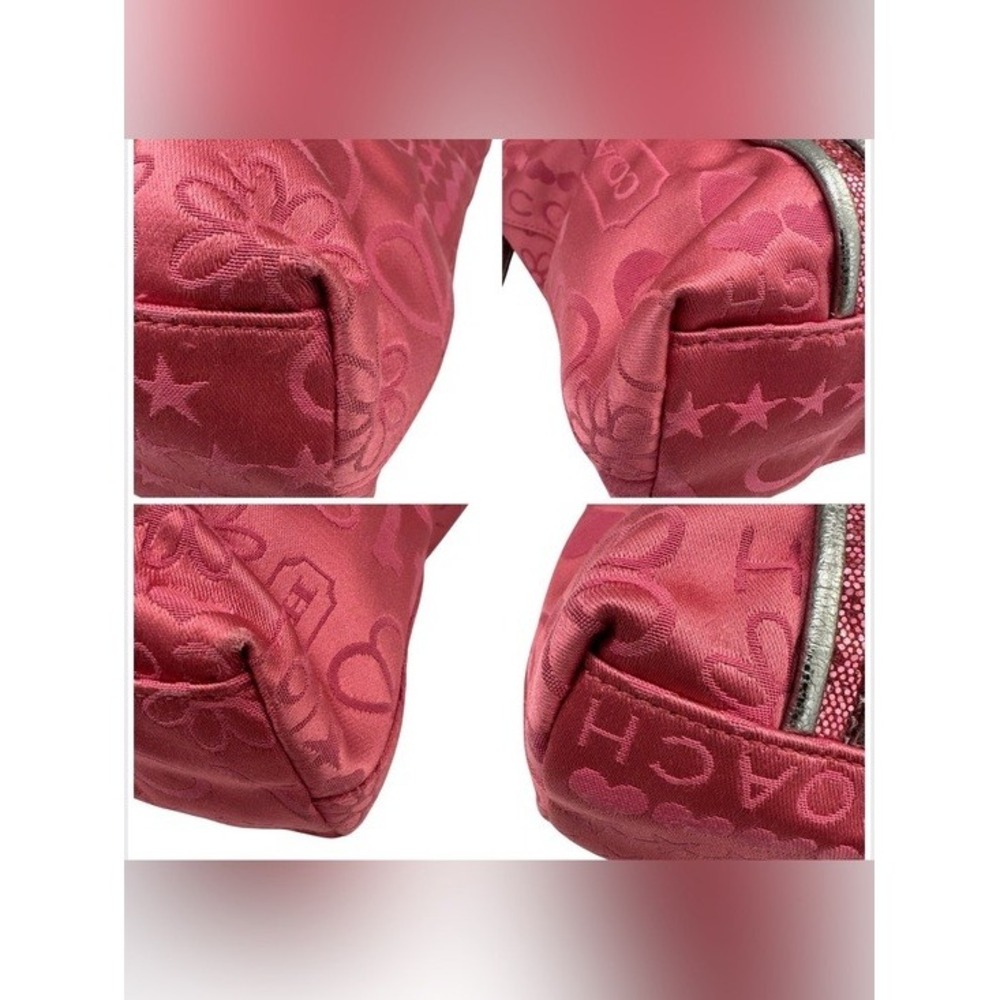 Coach Poppy Y2K Pink Bandana Graffiti Tote Purse Metallic Trim - Picture 9 of 12